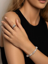 Dámský náramek s perlami, aventurínem, modrým achátem a larimarem WCZ8068M